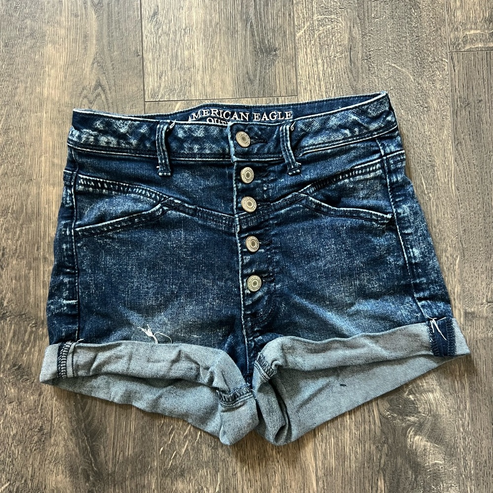 American Eagle High-Waisted Blue Jean Shorts